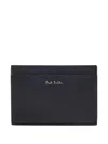 Paul Smith Saffiano Leather Card Holder With In Black