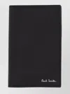 Paul Smith Signature Stripe-print Leather Cardholder In Black