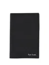 Paul Smith Signature Stripe-print Leather Cardholder In Black