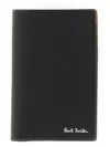 Paul Smith Signature Stripe-print Leather Cardholder In Black