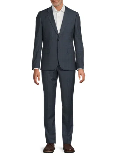 Paul Smith Men's Windowpane Wool Modern-fit Suit In Blue