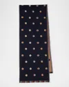 Paul Smith Men's Wool Reversible Stripe Polka Dot Scarf In Multi