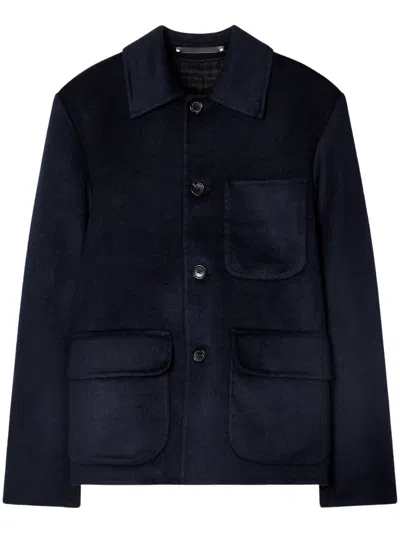 Paul Smith Men's Wool-polyester Overcoat In Blue