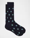 Paul Smith Men's Yen Robot Cotton-stretch Crew Socks In Blue