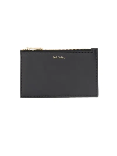 Paul Smith Men Zippered Card Holder In Black