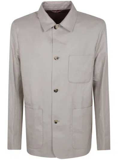 Paul Smith Button-fastening Patch-pocket Jacket In Gray