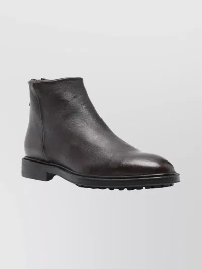 Paul Smith Mens Ankle Boots Leather Round Toe In Brown