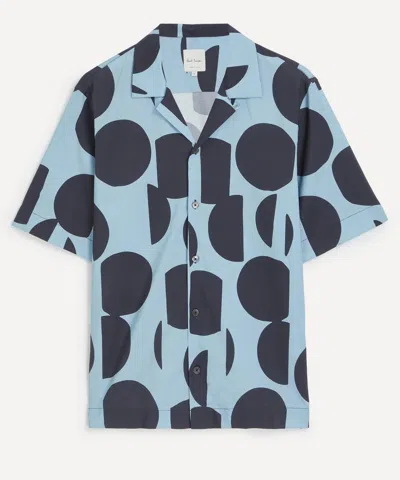 Paul Smith Mens Blue Cut-up Dots Short-sleeve Shirt