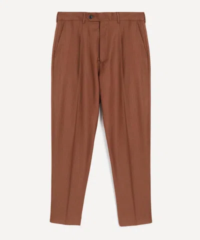 Paul Smith Mens Brown Tapered-fit Marl Wool Trousers