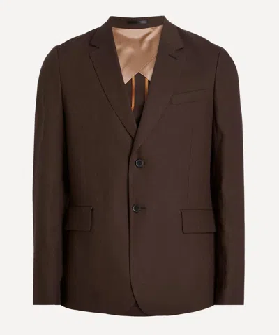 Paul Smith Mens Burgundy Wool Unlined Blazer In Brown