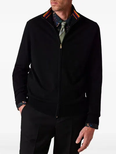 Paul Smith Mens Cardigan Zip Thru In Black