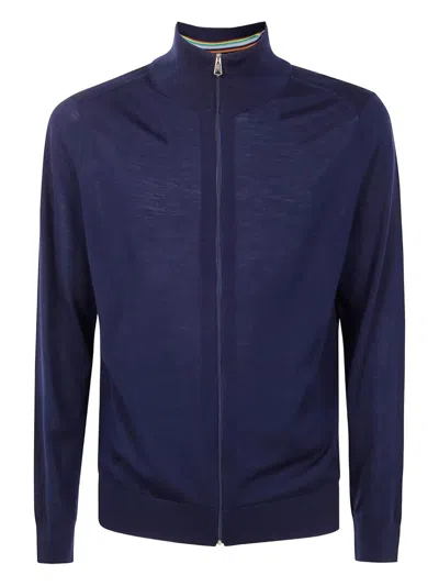 Paul Smith Mens Cardigan Zip Thru In Blue