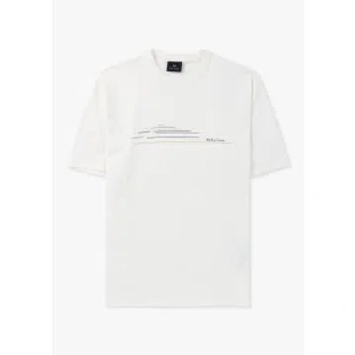 Paul Smith Mens Chest Stripe T-shirt In Ecru In White