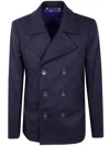 Paul Smith Double-breasted Men's Coat Notched Lapels In Blue