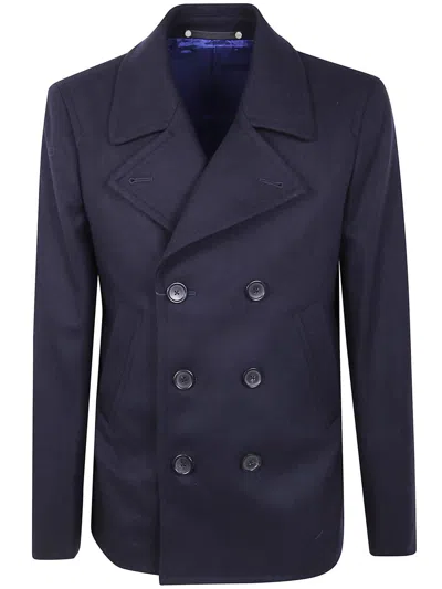 Paul Smith Three-button Wool-blend Coat In Blue