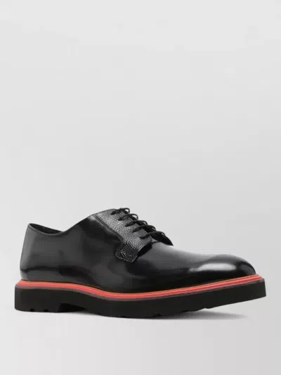 Paul Smith Mens Derby Shoes Round Toe Glossy Sole In Black