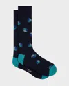 Paul Smith Dice-pattern Socks In Blue