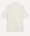 Paul Smith Mens Ecru Cotton-linen Textured Stripe Short-sleeve Shirt In White
