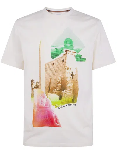 Paul Smith Mens "egypt Photo" Print Tshirt In White