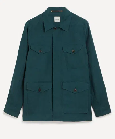Paul Smith Mens Green Four-pocket Linen Jacket