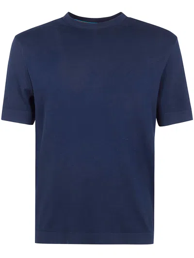 Paul Smith Mens Integrated Rib T-shirt In Blue