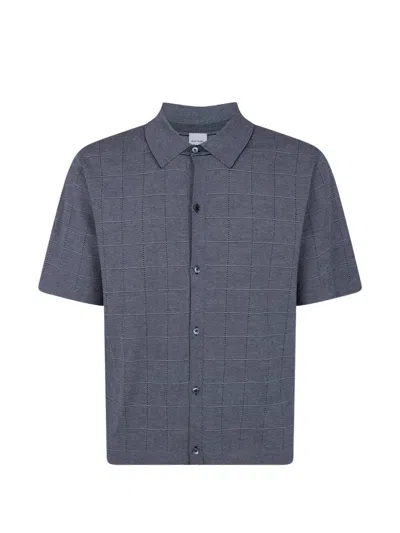 Paul Smith Mens Knitted Short Sleeves Shirt In Blue