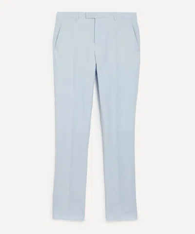 Paul Smith Mens Light Blue Linen Tapered-fit Trousers