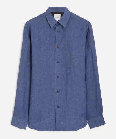 Paul Smith Mens Linen Shirt In Green