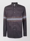 Paul Smith Mens Long Sleeve Striped Shirt Button Down In Brown