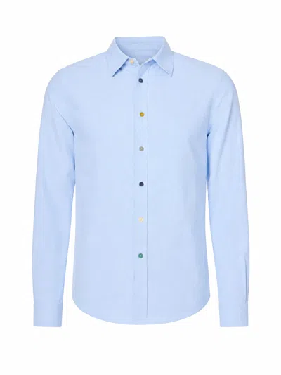 Paul Smith Mens Ls Tailored Fit Shirt Ss Buttons In Blue
