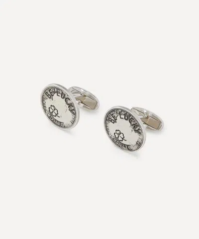 Paul Smith Mens Lucky Coin Cufflinks In Silver