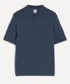 Paul Smith Mens Merino Wool Polo Shirt In Blue