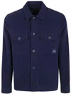 Paul Smith Military Style Overshirt Jacket For Men In Blue
