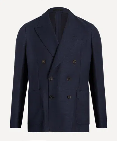Paul Smith Mens Navy Double-breasted Blazer In Multi