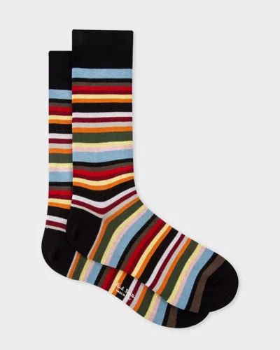 Paul Smith Mens Organic Cotton Signature Stripe Socks In Multi