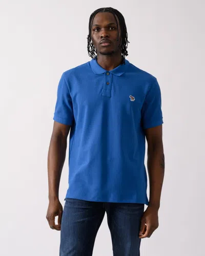 Paul Smith Mens Organic Cotton Zebra Polo Shirt In Blue