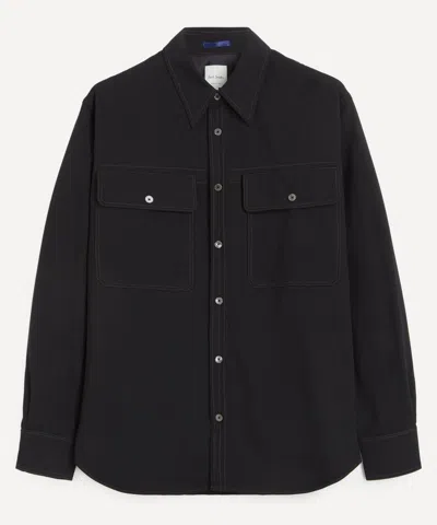 Paul Smith Mens Oversized Black Viscose-wool Shirt