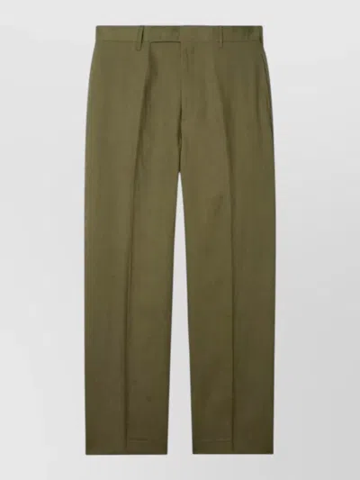 Paul Smith Mens Pleated Shorts Belt Loops Back Pocket In Green