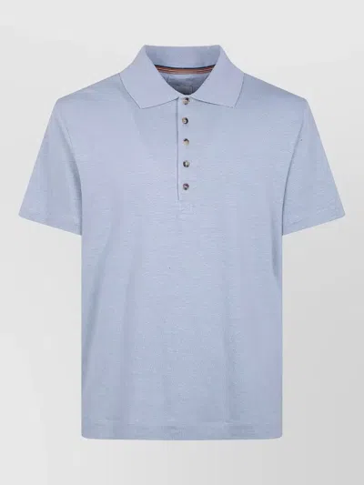Paul Smith Mens Polo Collar Short Sleeve Shirt In Blue