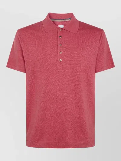 Paul Smith Mens Polo Collar Short Sleeve Top In Pink