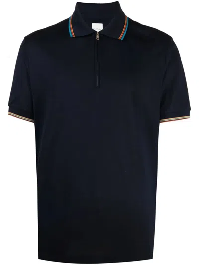 Paul Smith Mens Polo Shirt Str Detail Clothing In Blue