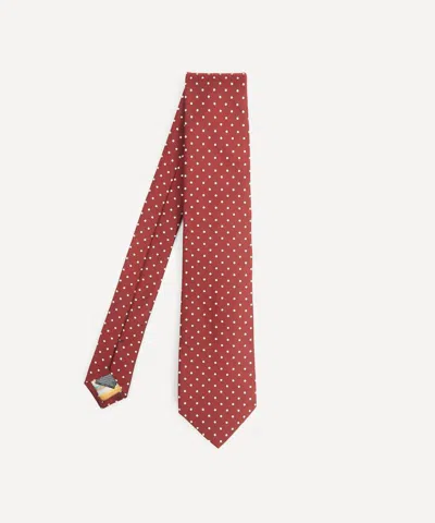 Paul Smith Mens Red Polka Tie In Yellow