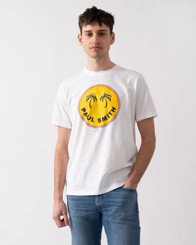 Paul Smith Mens Reg Fit Short Sleeve Palm Trees T-shirt