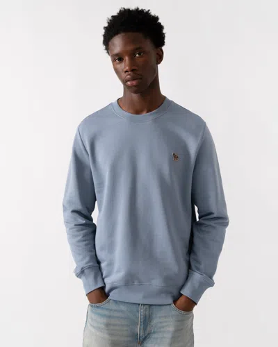 Paul Smith Mens Reg Fit Zebra Sweatshirt In Blue