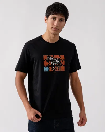 Paul Smith Mens Regular Fit Jigsaw Zebra T-shirt