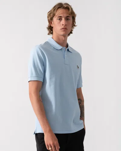 Paul Smith Mens Regular Fit Short Sleeve Zebra Logo Polo Shirt M2r-183k-wzebra In Blue