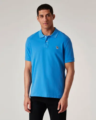 Paul Smith Mens Regular Fit Short Sleeve Zebra Polo Shirt In Blue