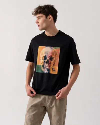 Paul Smith Mens Regular Fit Skull Square T-shirt In Black