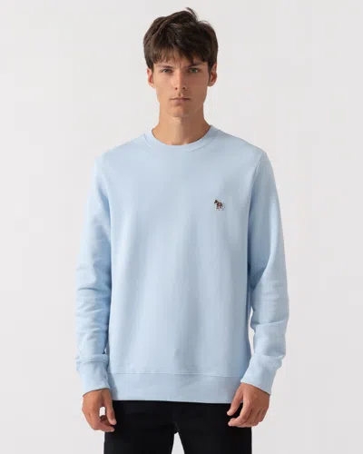 Paul Smith Mens Regular Fit Zebra Logo Sweatshirt In 41e Light Blue