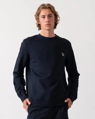 Paul Smith Mens Regular Fit Zebra Logo Sweatshirt M2r-027r-wzebra In Blue